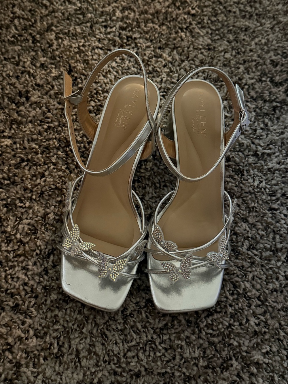 KAYLEEN Rhinestone Butterfly Strappy Heels